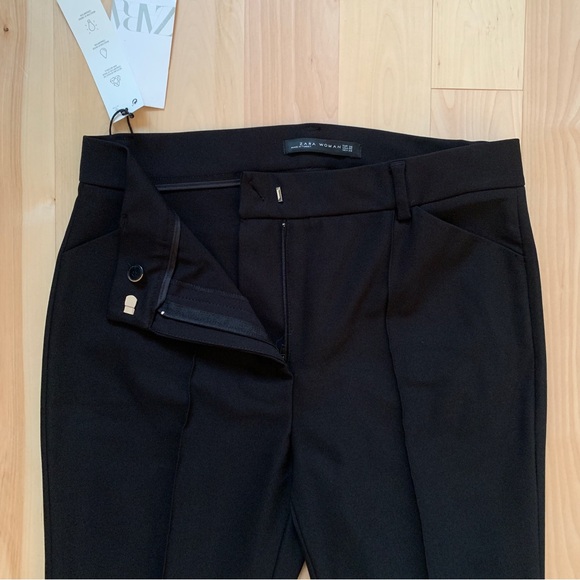 Zara Black Trouser Pants with Seam Detail - Picture 5 of 8